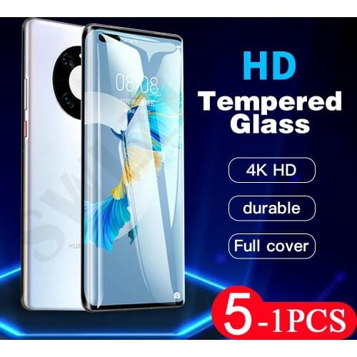 5-1Pcs Tempered glass for Huawei mate 40 RS 30 30E 20 pro plus 40E P40 P30 P20 lite E 20X phone screen protector protective film