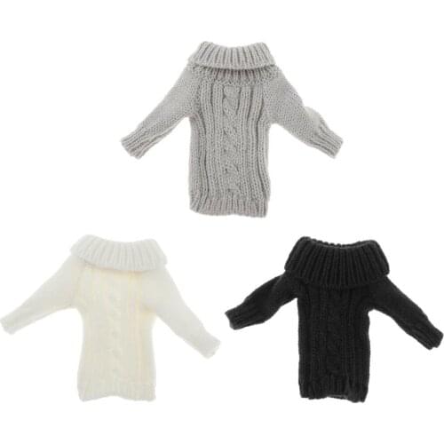 1:6 Female Knit Round Neck Pullover Sweater for 12inch Action Figures Kumik