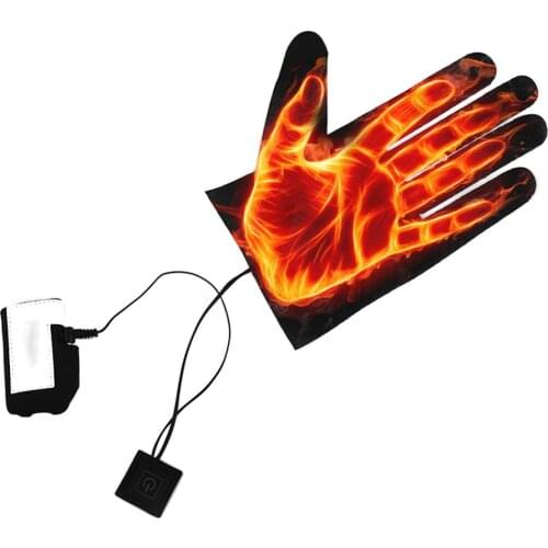 1 PC Outdoor Thermal Warm Five-fingers Gloves Heating Sheet USB Power Supply Heating Pads with Three-level Thermostat Switch