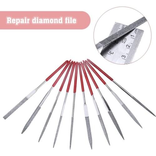 10Pcs 140mm Mini Diamond Needle Files DIY Ceramic Crafts Wood Carving File Jewelry Polishing Guitar Repair Tools Set
