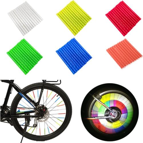 12pcs/pack Bicycle Spoke Reflector MTB Road Bike Wheel Clip Tube Night Cycling Safety Warning Light Color DIY Bike Accessories