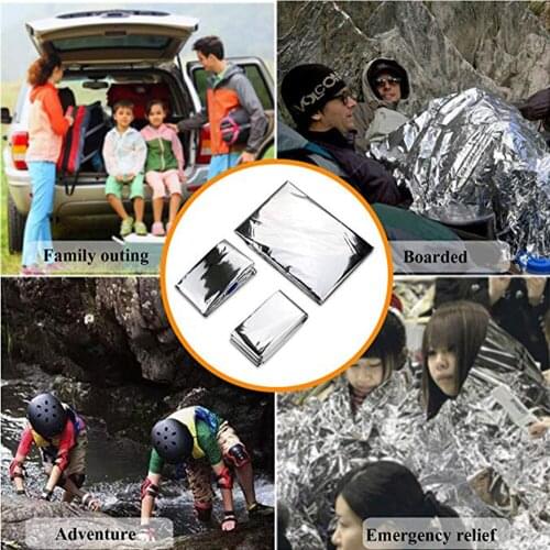 2PCS New First aid kit camp dry Hypothermia rescue emergent blanket survive keep foil mylar lifesave warm heat outdoor thermal