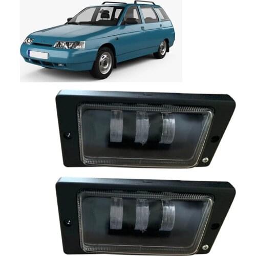 For Lada 2110 -2117 2PCS Car LED Front Fog Light DRL Waterproof 30W 6000K Work Lamp Bar Auto Fog Passing Lamp Assembly