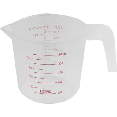 500ml Home Lab Measuring Jug Pitcher Plastic Handle Pour Spout Container