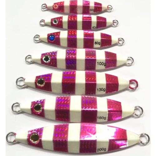 7PCS Metal Jig Spoon 30G-200G Hard Bait Fishing Jigging Super Hard Lead Fish Sea Bass Fishing Lure Isca Artificial Bait