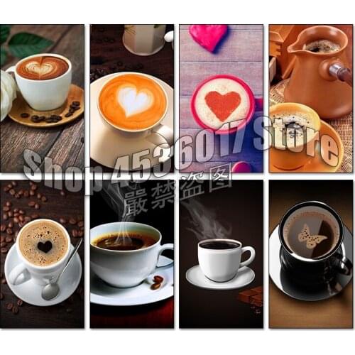 Love coffee 5d Diy Diamond Painting Cross Stitch Diamond Embroidery Full Rhinestone Mosaic Wall Stickers Posters Scenery Decor