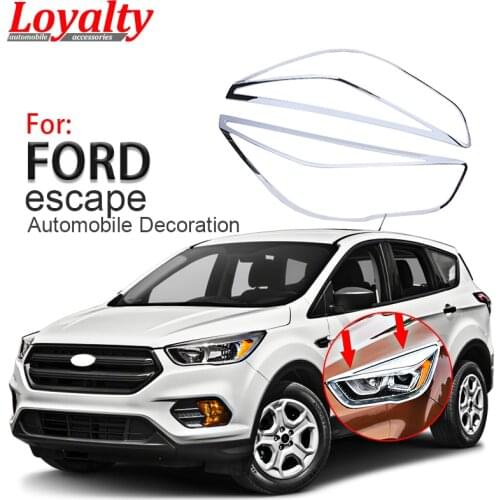 Loyalty for Ford KUGA Escape 2017 2018 Front Headlight Lamp Cover Trim Frame ABS Chrome Car Accessories