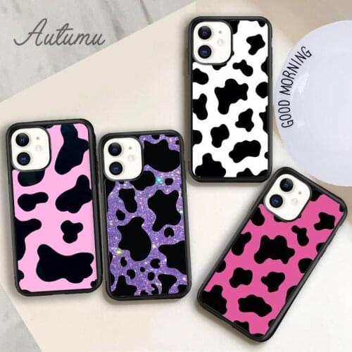 Floral Cow Phone Case for iPhone 11 12 Pro Max mini X XR XS SE 2020 5 6S 7 8 Plus Samsung Galaxy S8 S9 S10 Cover shell