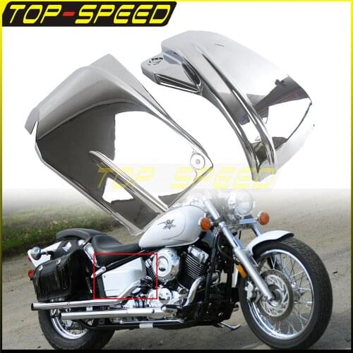 Motorcycle ABS Plastic Black Side Battery Cover Protector For Yamaha V-Star 650 DragStar 650 XVS650 XVS650A Custom Classic