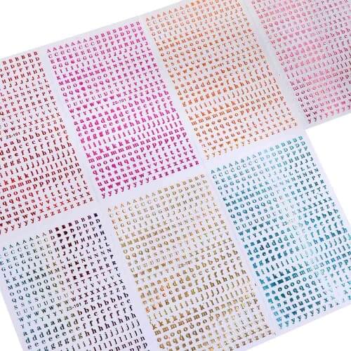 Colorful 26 Alphabets Nails Sticker DIY Manicure Adhesive Decal English Letter Nail Art Decorations English Alphabet Stickers