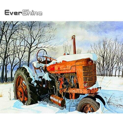 EverShine Diamond Painting Landscape Full Square Diamond Embroidery Car Picture Rhinestones Winter Mosaic Decor For Home