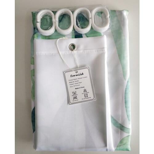 Formild Green Tropical Shower Curtains Printed 3D Curtains For Bathroom Natural Plant Polyester Waterproof Bathroom Curtains