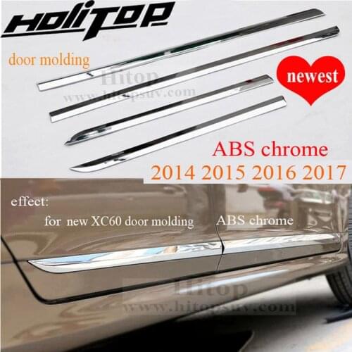 Chrome accessories door molding/moulding body side trim for XC60, three choices, stainless steel or ABS, 2009-2013 or 2014-2017