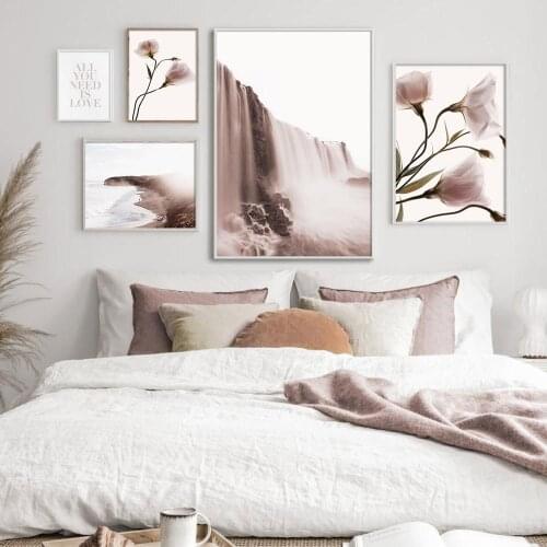 Modern Style Canvas Painting Scandinavian Beach Poster Nordic Floral Print Photography Creative Wall Art Picture Boho Decoration
