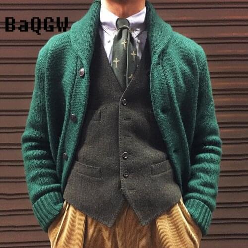 Korean Style Sweaters for Mens Casual Single Breasted Knitted Long Sleeve Man Cardigan Autum Winter Warm Jacket Coat Outwear