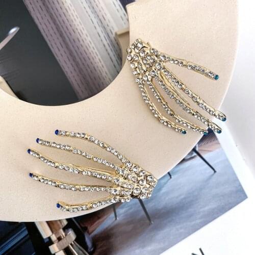 Paw Crystal Hairpin Personality Skeleton Hand Rhinestone Word Clip Friends Parent-child Headdress Party Hair Accessories