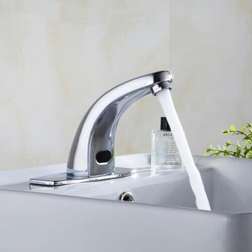 Bathroom copper automatic sense wash hand faucet chrome plated, Kitchen brass infrared sense water tap sink basin faucet
