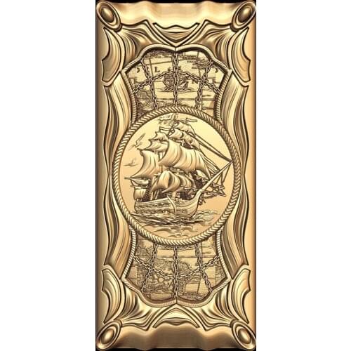 3d STL Model for CNC Router 3D Printer Artcam Aspire Bas Relief Ship Sail
