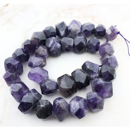 Fashion Amethysts Faceted Beads,Purple Crystal Quartz Nugget Beads,Gem Stone Drilled Beads For DIY Jewelry