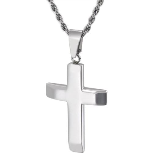 Street fashion religious believers jewelry fashion creative cross mens stainless steel pendant necklace