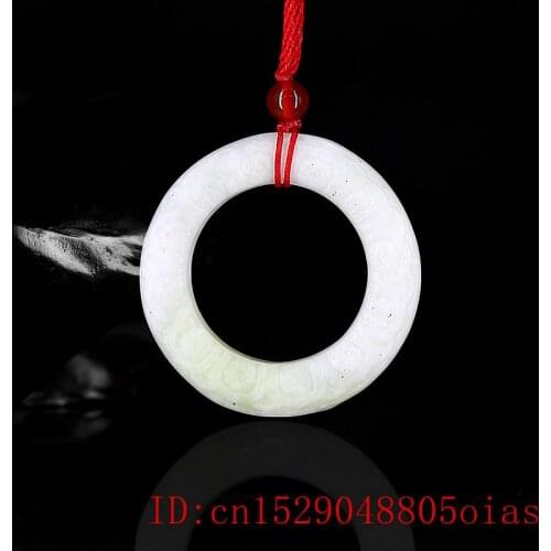 Jade Buddhism Pendant Necklace Natural Chinese Double-sided Gifts Amulet Green Charm Jewelry Carved Fashion