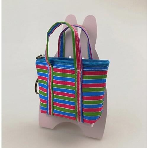 New Creative {Box} Buy Vegetable Bag Key Chain Taiwan Grandmas Woven Bag Pendant Keychains Doll Machine For The Key Ring