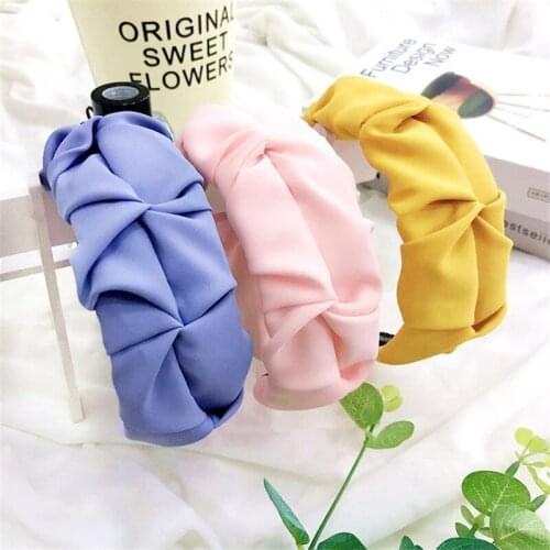 New Fashion Women Hair Accessories Wide Side Flower Hairband Casual Soft Hair Hoop Top Quality Headband