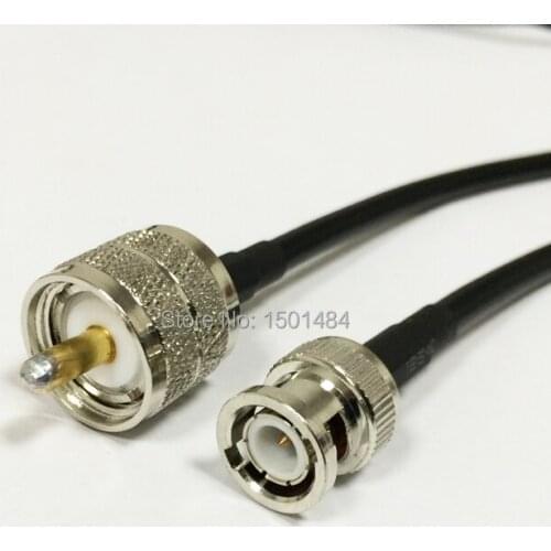 New UHF Male Plug Connector Switch BNC Male Plug Convertor RG58 Wholesale Fast Ship 50CM 20"Adapter