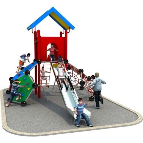 Customized Outdoor physical play Series with Stainless steel slide CE,ISO,TUV children net climbing equipment YLW-FX171012