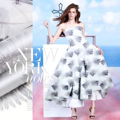 PRINT SILK ORGANZA SATIN FABRIC 135cm width 14momme Silk Fabric Chiffon Dress Clothing Animal Pattern