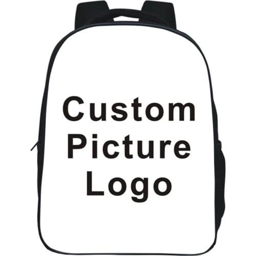 12 Inch Customize Backpack Kids Teens 3D School Bag Boy Girl Bagpack Bag Can Customize Logo Image Schoolbag