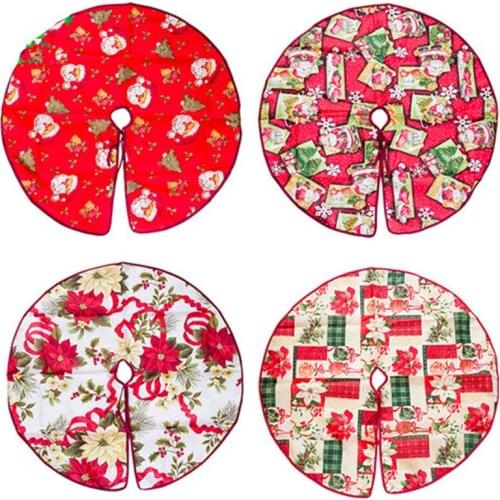 Cartoon Printing Santa Claus Christmas Tree Skirt Christmas Tree Bottom Kawaii New Year Supplies Christmas Decorations for Home