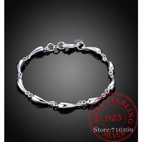 Korean Fashion Creative Silver Tear/Waterdrop Couple Lady Bracelet 925 Sterling Silver Jewelry Charm Bracelet for Women 2020