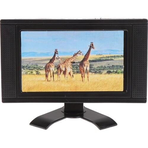 1Pc Mini Plastic LCD TV Dollhouse Miniature LCD TV Model Doll House Home Furniture Decor For Kids Great Gift