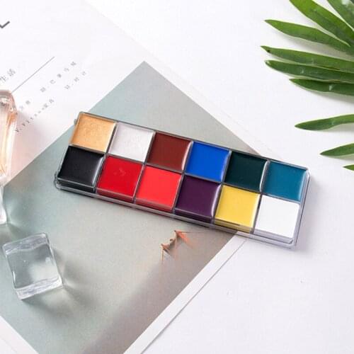12 Colors Body Painting Play Clown Face Body Art Painting Oil Painting Halloween Party Makeup Cosmetic Bodypainting Femme