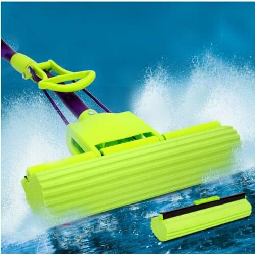 140204/Absorbent sponge mop/Carbon steel rods/Fold Squeeze Water Sponge Mop/Squeeze household glue cotton mops