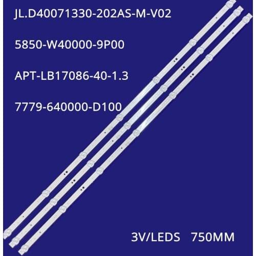 LED Backlight strip For 40E2 40X6 40K5C 40E381S 40E382W 40E2AS 40E1C RDL400FY(QD0-800) V400HJ6-PE1 APT-LB17086-40-1.3