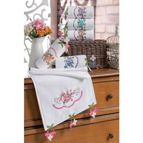 30x50 Nakışlı El Havlusu 6'lı