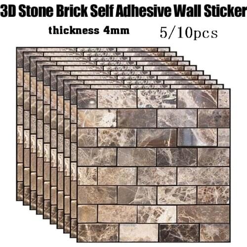 3D Three-dimensional Tile Stickers Foam Anti-collision Stickers PVC Self-adhesive Wall Stickers