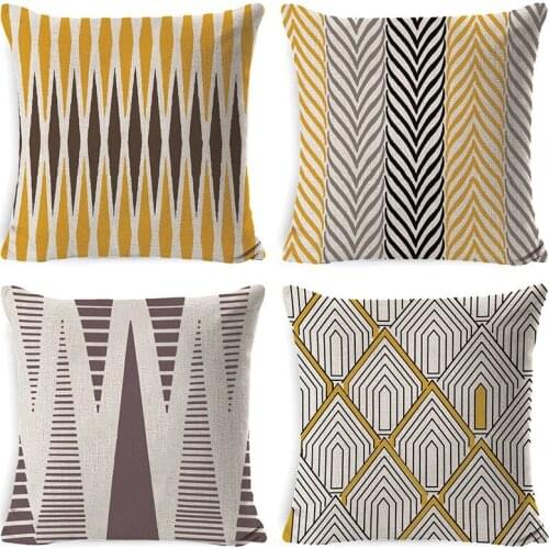 45X45cm Striped Pillowcase Geometric Throw Cushion Pillow Cover Printing Cushion Pillow Case For Bedroom Office-ABUX