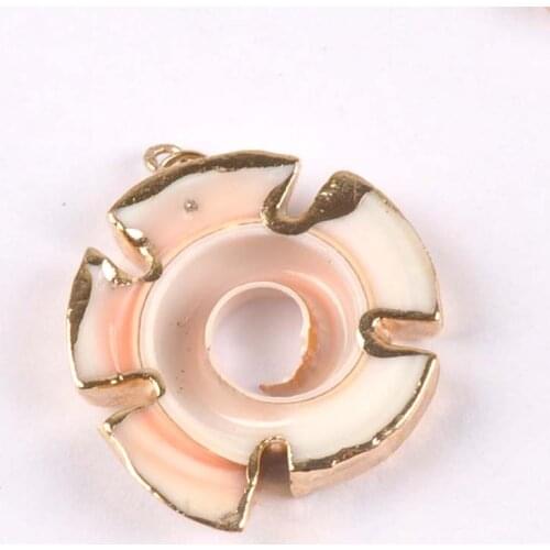 5pcs 20-30mm Shell Charm Pendants Conch Natural Rose Gold for jewelry making DIY TRS0264X