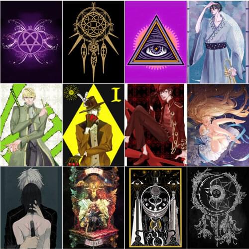 5D Diy Full Circle Anime Figure Tarot Divination Diamond Painting Mosaic Cross Stitch Mosaic Home Decoration Wall Paste Handmade