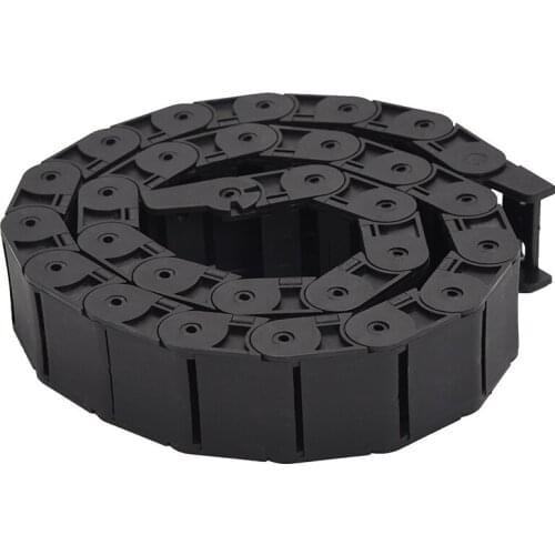 ABSF 18mm x 37mm Black Flexible Semi Enclosed Cable Drag Chain 1M 39.4"