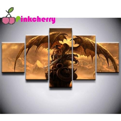 Dragon Fantasy Sword Warrior diamond painting,full,square,round diamond embroidery 5 Panel,mosaic diamond diy handwork k1252