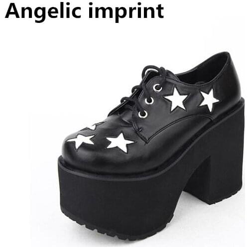 Angelic imprint woman mori girl lolita punk cosplay shoes lady high trifle heels Pumps women princess party shoes 33-47 10cm