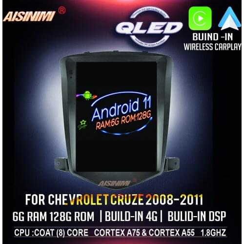 AISINIMI Android 11 Car Dvd Navi Player For CHEVROLET CRUZE 2006-2015 Car audio for Tesla Style gps Multimedia Stereo Monitor