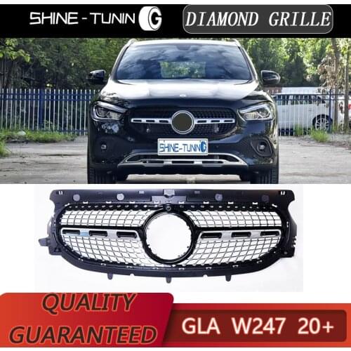 GLA220 GLA250 Bumber For Mercedes-Benz GLA W247 to AMG GLA35 GLA45 Car Styling Middle Grille GT Diamond Center Grill 2020-2021