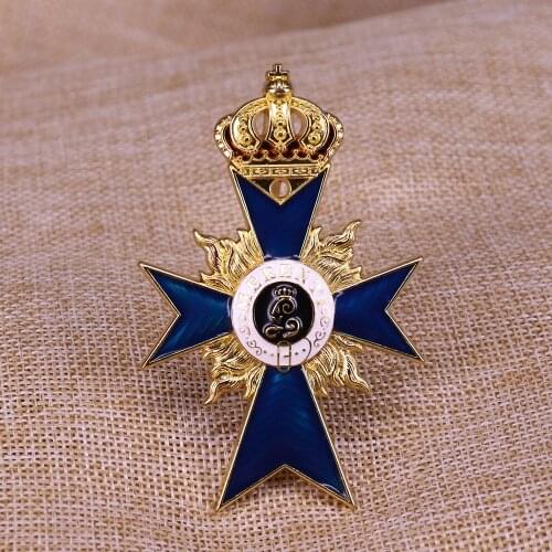 A Bavarian Order of Military Merit Officers Cross With Flames And Crown