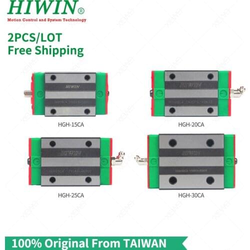 Free Shipping 2pcs/lot Hiwin HGH15CA HGH20CA HGH25CA HGH30CA linear guides blocks carriages for HGR15 HGR20 linear guideway