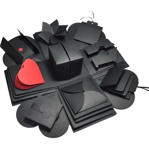 DIY Surprise Explosion Box Gift Box Paper box Handmade Memory Scrapbook Photo Album Anniversary Birthday Gifts 12 x12 x 12cm